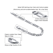 Load image into Gallery viewer, Fashion Jewerly 925 Sterling Silver Figaro Chain Bracelets For Women Men
