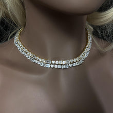 Load image into Gallery viewer, Heart Baguette Round Cut Diamond Tennis Chain
